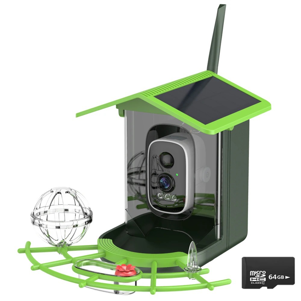 Smart Bird Feeder Camera - Smart Bird Feeder, AI Recognition, Solar-powered,