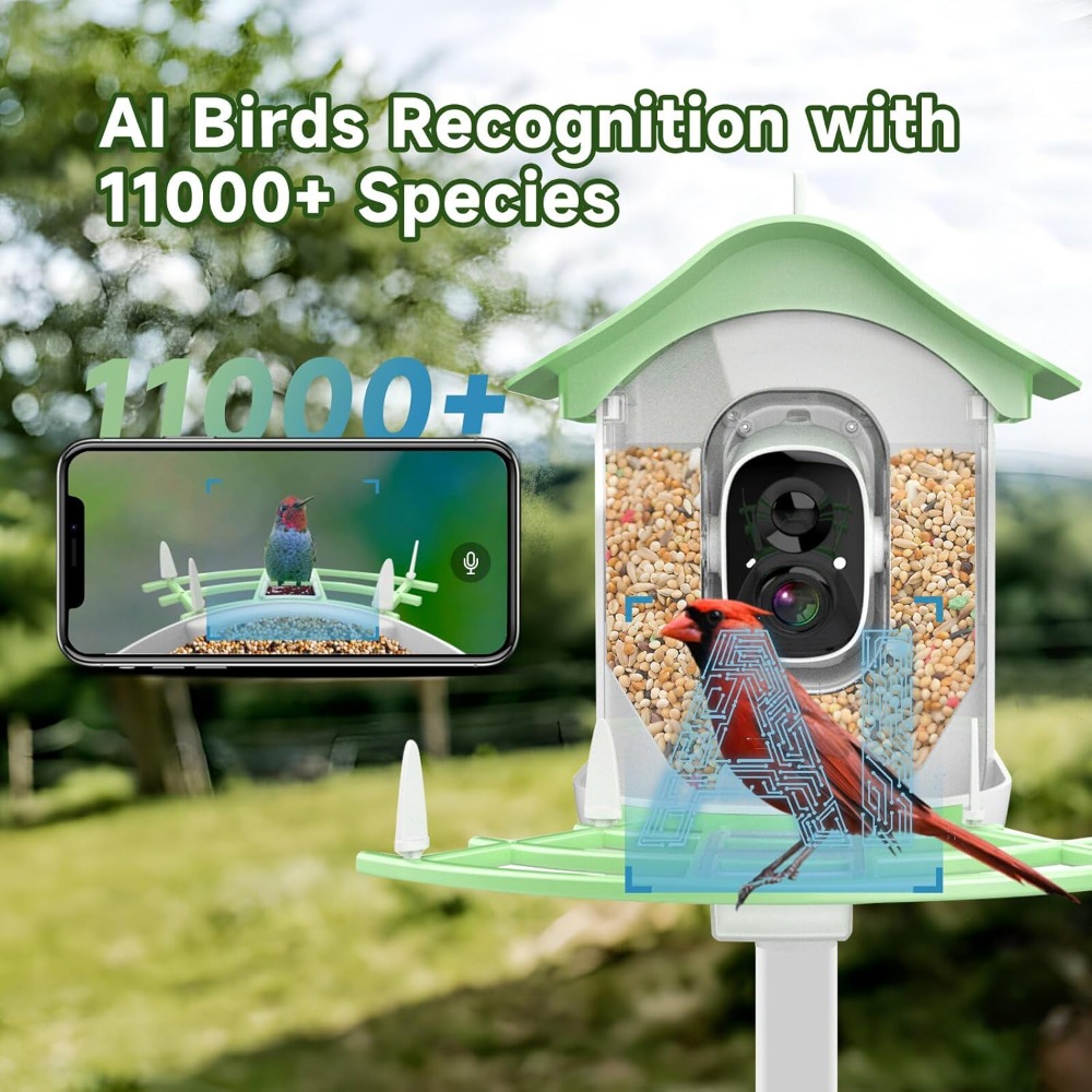 Solar Powered Smart Bird Feede - đánh giá và giá Smart Bird Feeder Camera