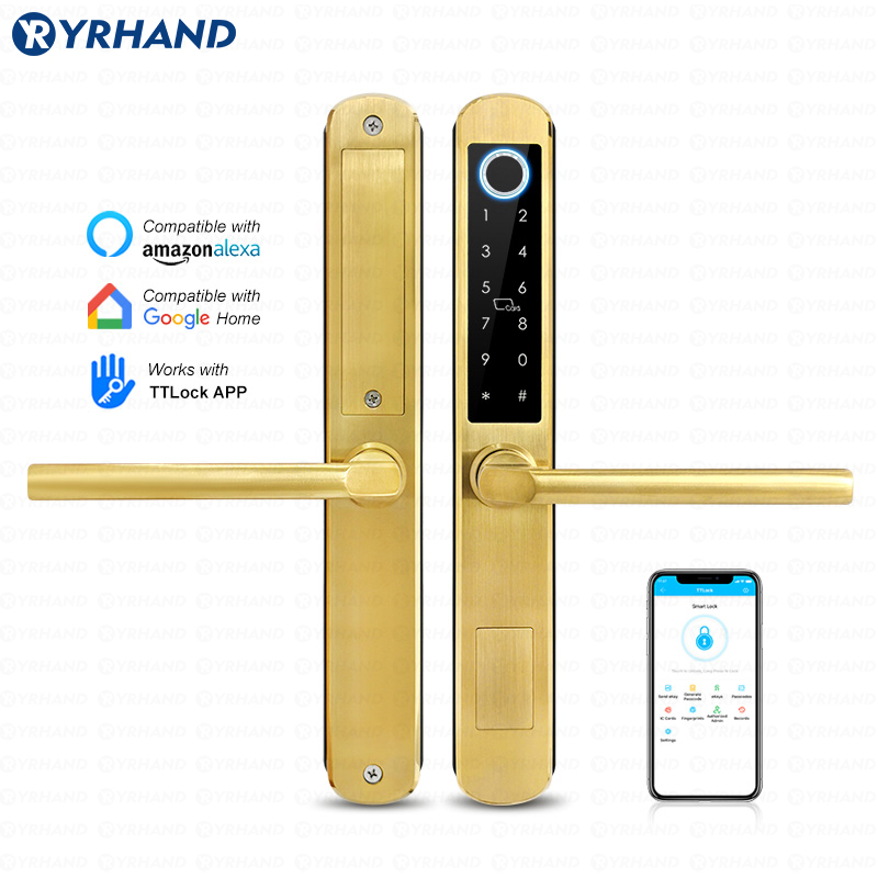 IP66 Gold Stainless steel Slid - đánh giá và giá Smart Garden Door Lock