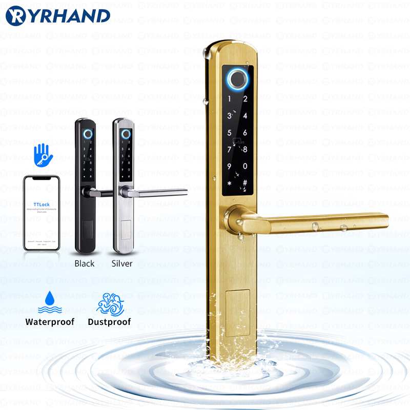 IP66 Gold Stainless steel Slid - đánh giá và giá Smart Garden Door Lock