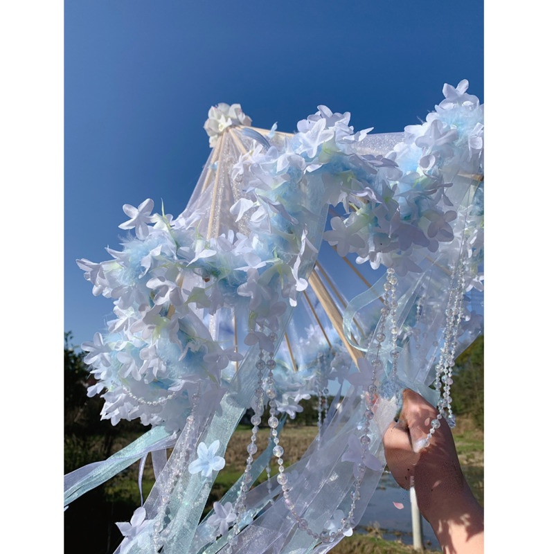 Hanfu Flower Waterproof Beach  - đánh giá và giá Smart Garden Umbrella