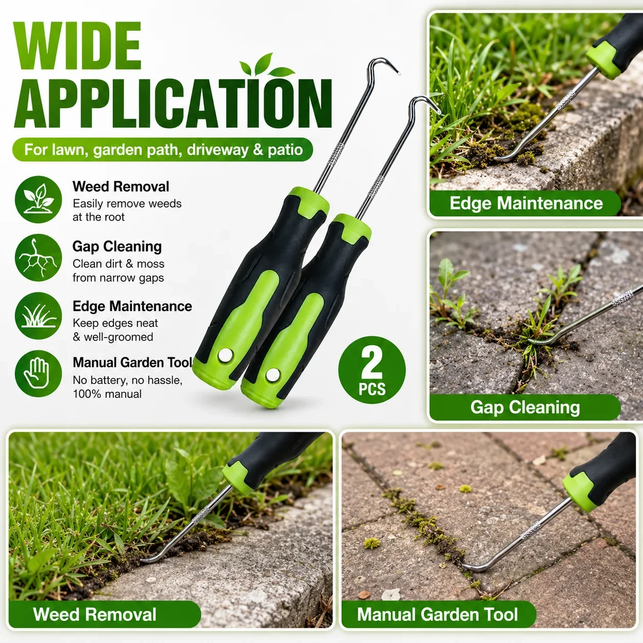 2Pcs Manual Weeding Hook Tool  - đánh giá và giá Smart Garden Edging