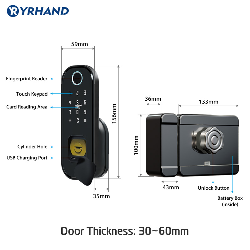 Tuya Vân Tay Chống Nước Ngoài  - đánh giá và giá Smart Garden Door Lock