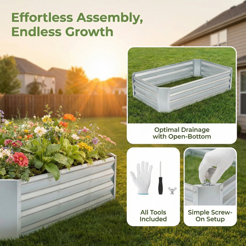 Large Bottomless Galvanized Ga - đánh giá và giá Smart Garden Storage
