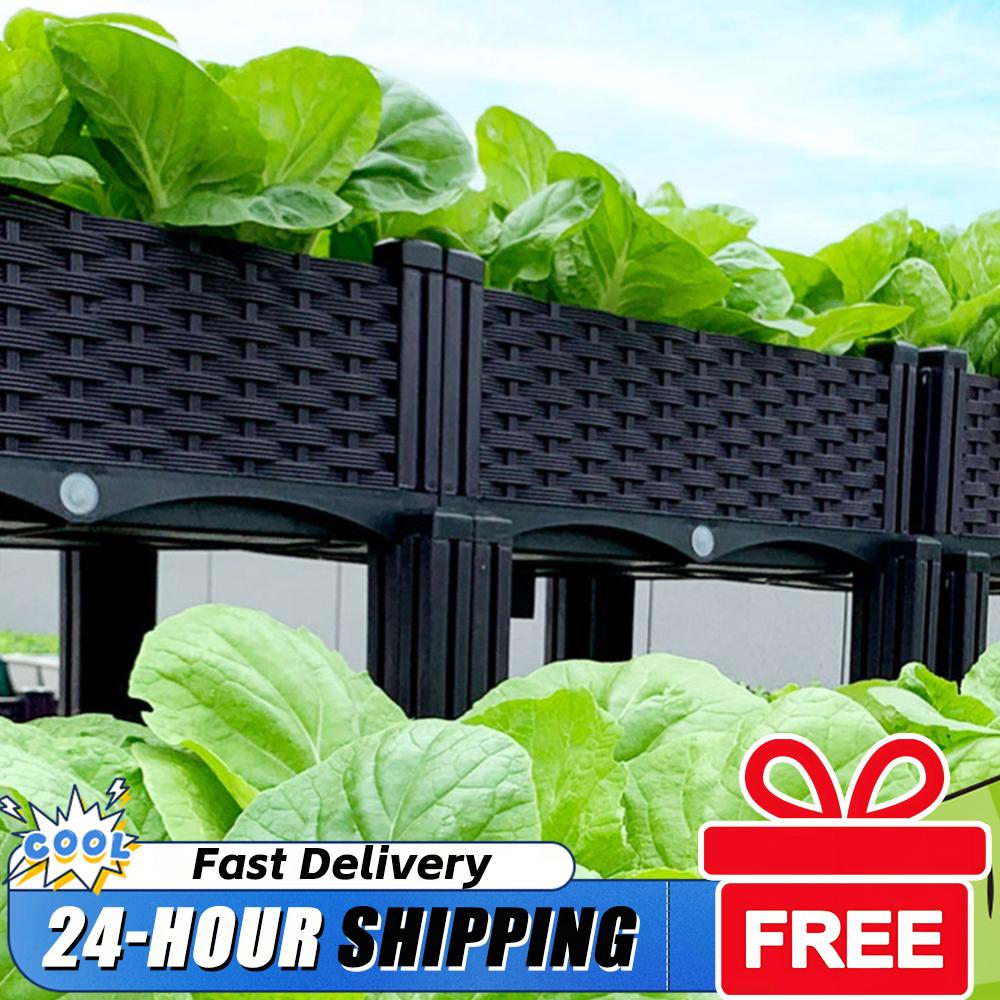 Plastic Raised Planter Box wit - đánh giá và giá Smart Garden Storage