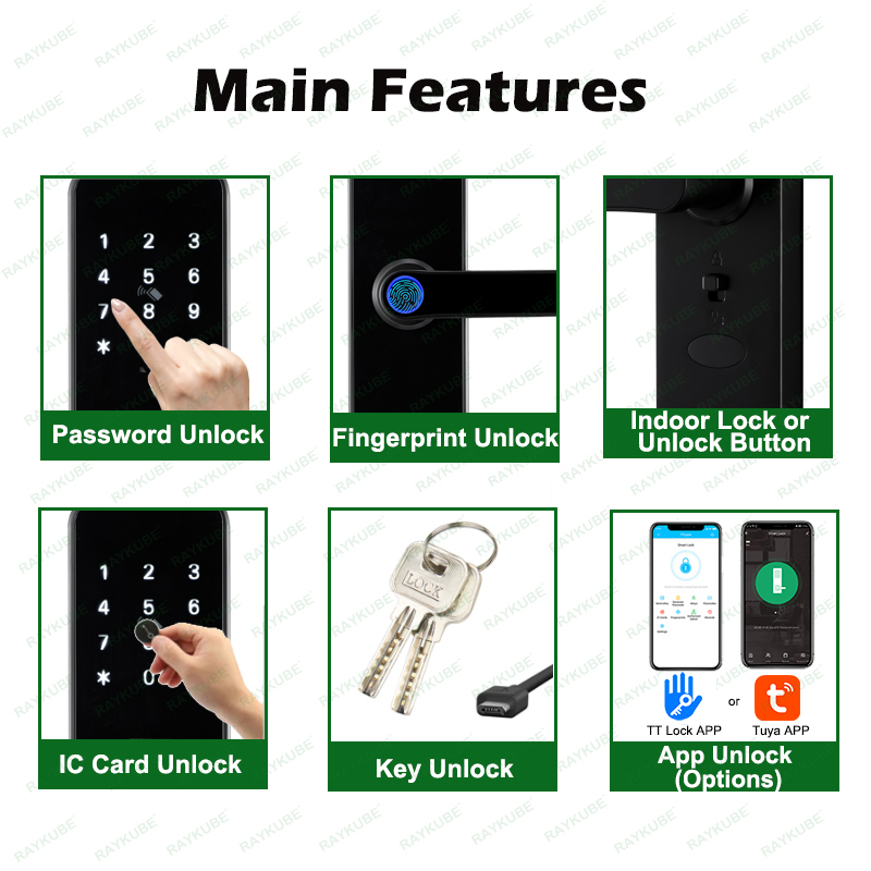 RAYKUBE K8 Smart Door Lock TTl - đánh giá và giá Smart Garden Door Lock